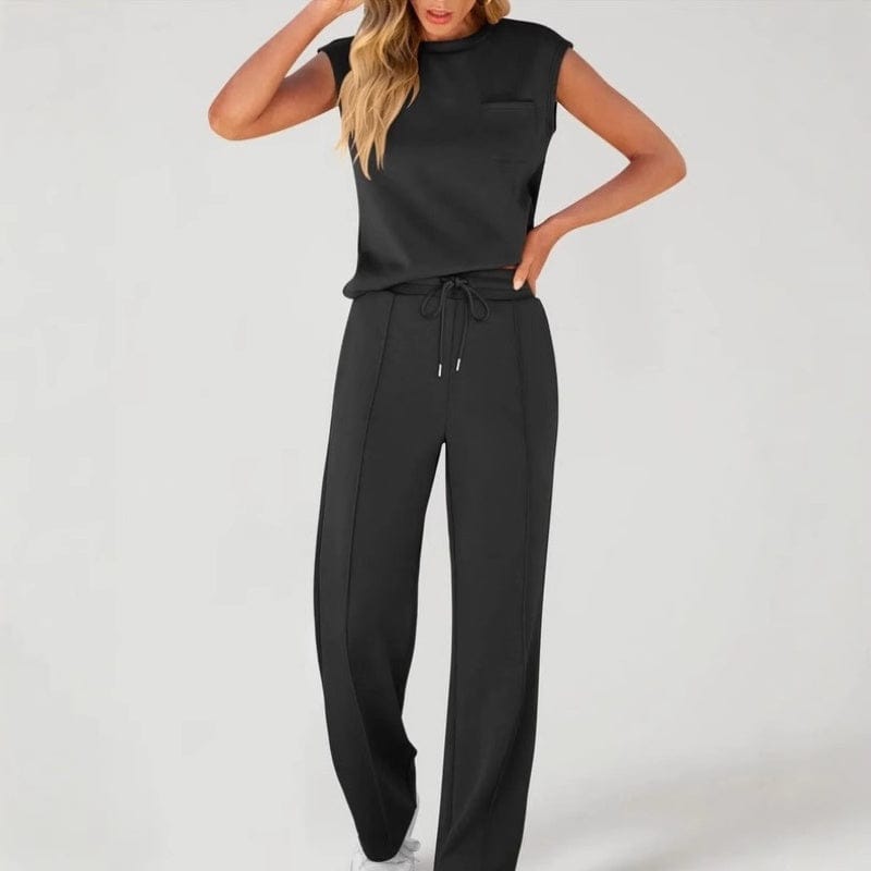 Stylub Women's Casual Sleeveless Top and Drawstring Pants 2-Piece Set