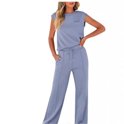 Stylub Women's Casual Sleeveless Top and Drawstring Pants 2-Piece Set