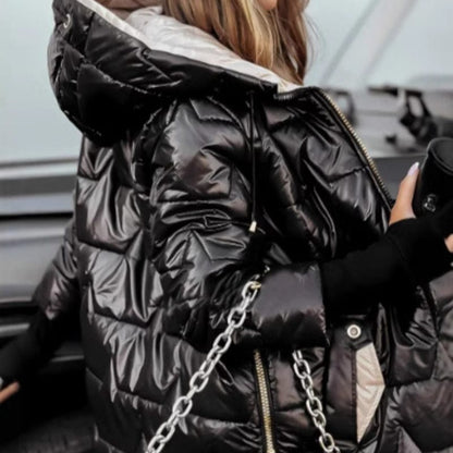 Stylub Women's Mid-Length Hooded Winter Coat Warm and Cozy