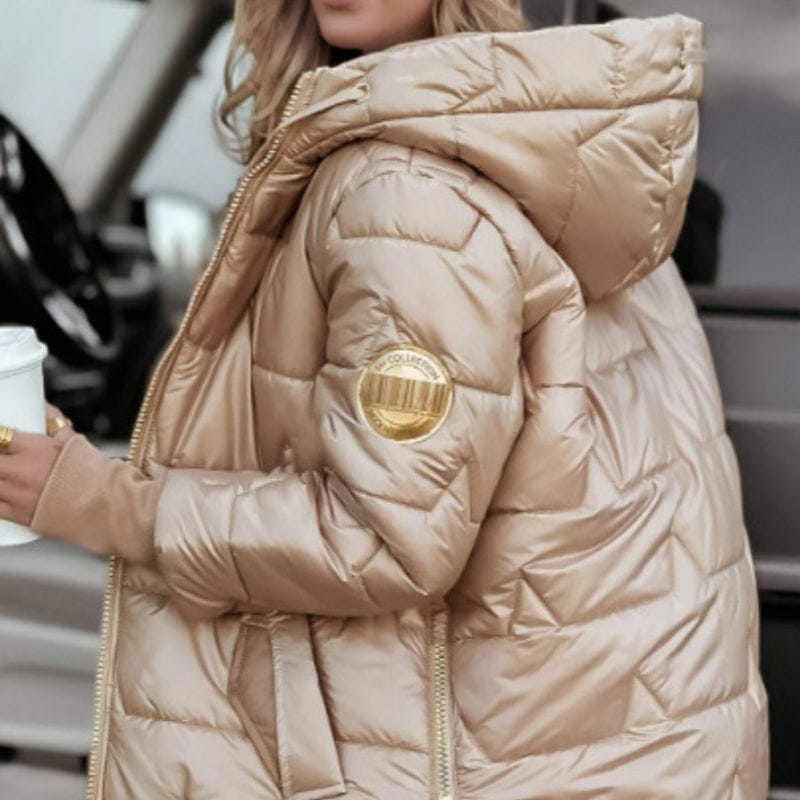 Stylub Women's Mid-Length Hooded Winter Coat Warm and Cozy