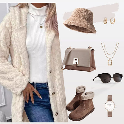 Stylub Women’s Warm Hooded Jacket with Quilted Pattern