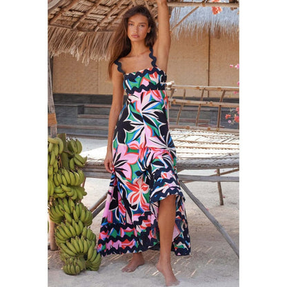 stylub Wrenley - Boho Slash Neck Maxi Dress