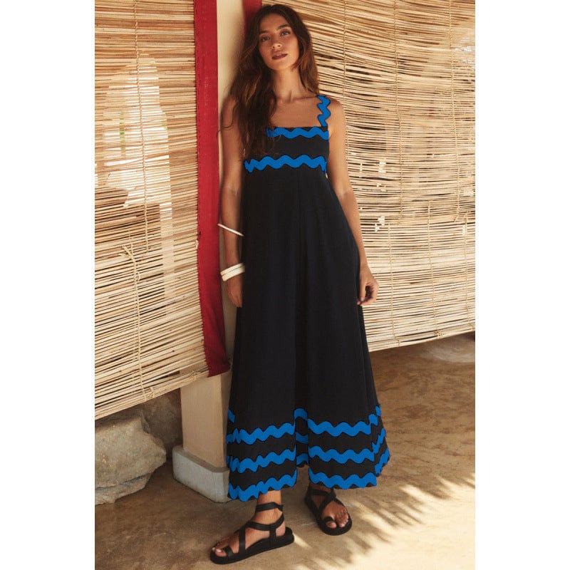 stylub Wrenley - Boho Slash Neck Maxi Dress
