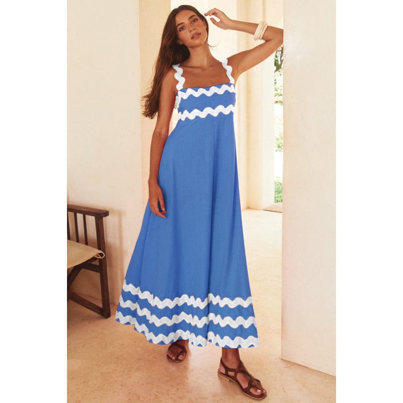 stylub Wrenley - Boho Slash Neck Maxi Dress