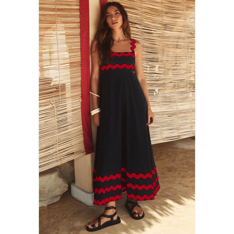 stylub Wrenley - Boho Slash Neck Maxi Dress
