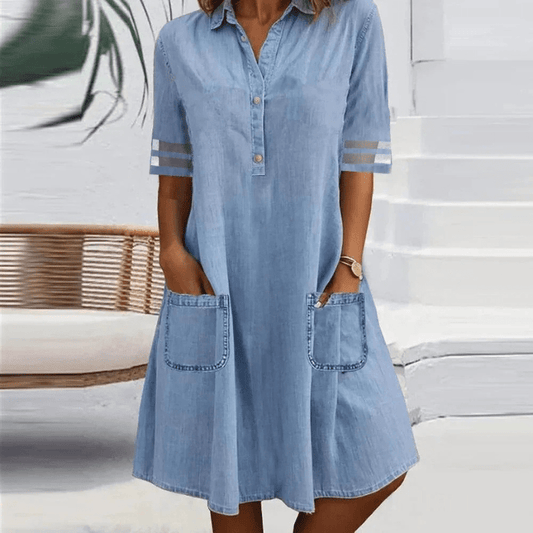 stylub Zayra™ | Effortless Denim Shirt Dress