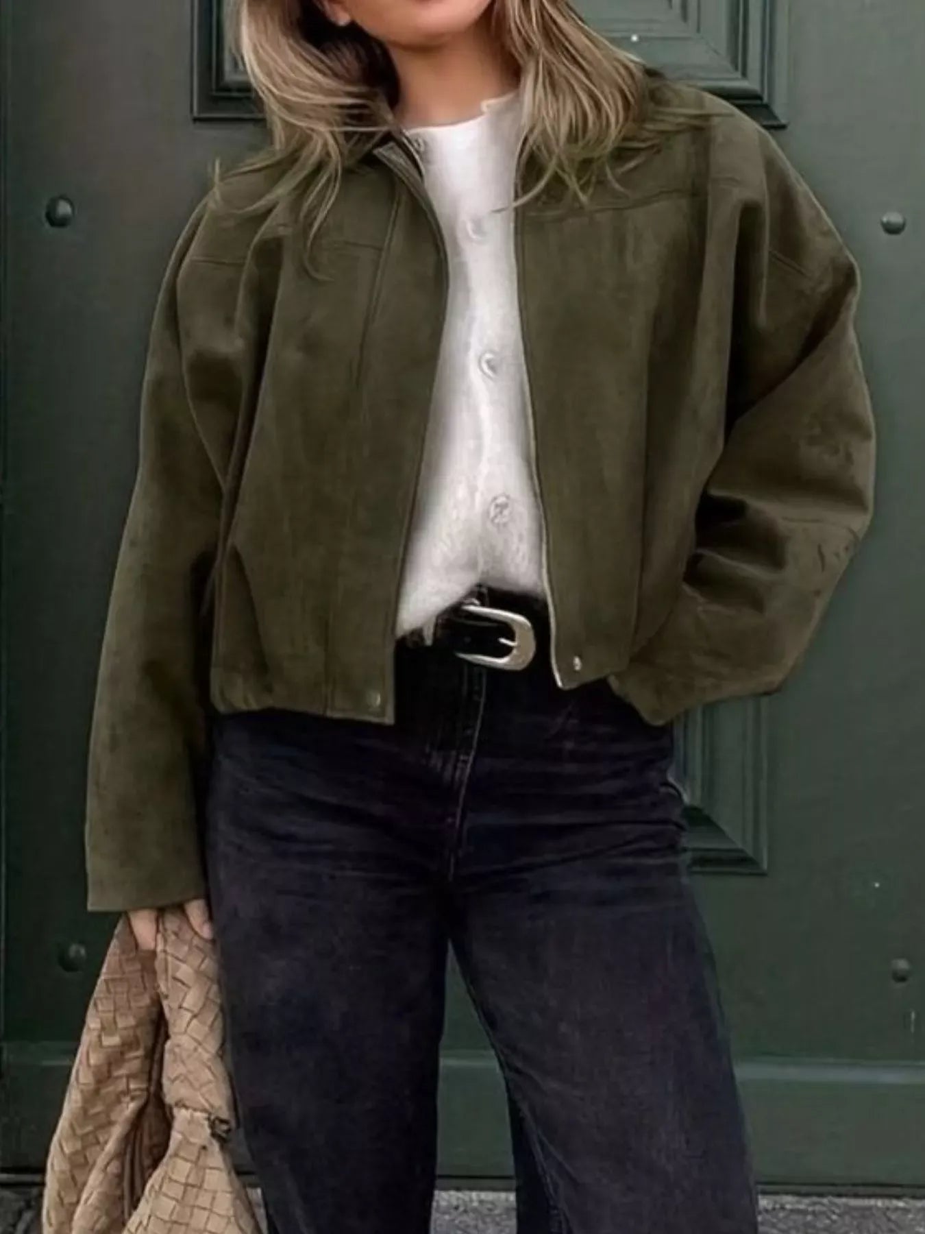 Stylub Zip Up Dropped Shoulder Jacket