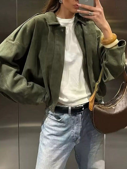 Stylub Zip Up Dropped Shoulder Jacket