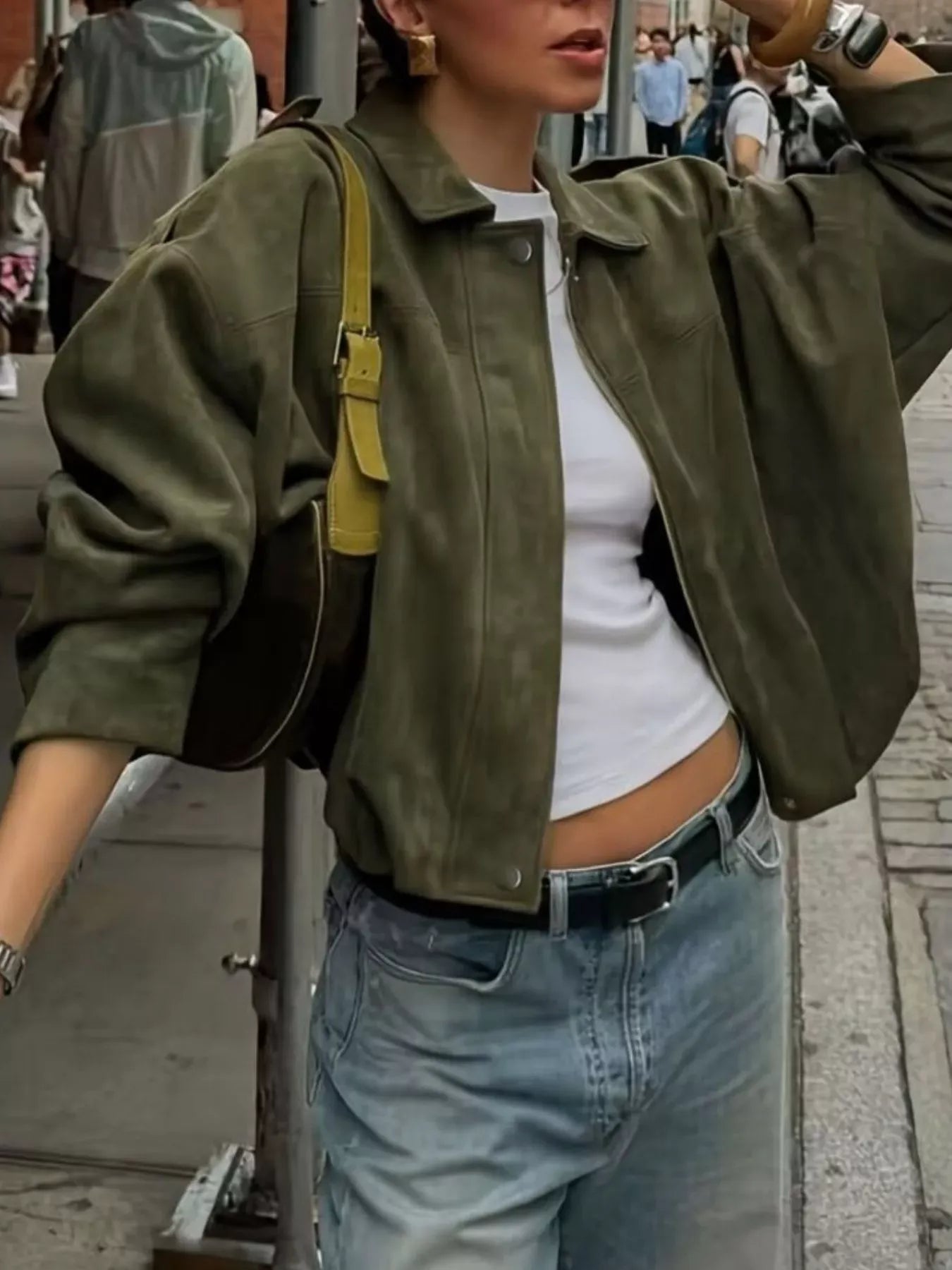 Stylub Zip Up Dropped Shoulder Jacket