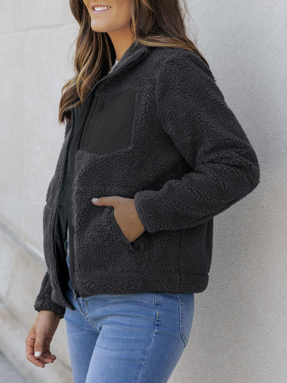 stylub Zip Up Long Sleeve Plush Jacket