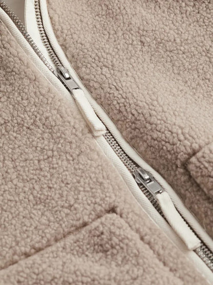 stylub Zip Up Turtleneck Long Sleeve Plush Jacket