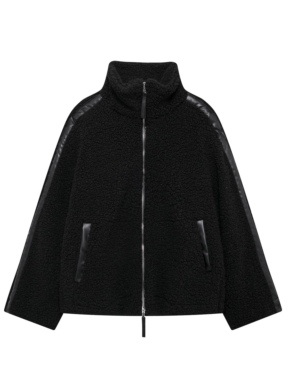 stylub Zip Up Turtleneck Long Sleeve Plush Jacket