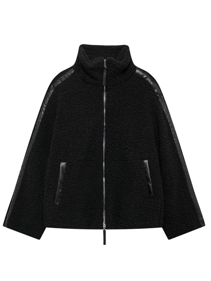 stylub Zip Up Turtleneck Long Sleeve Plush Jacket