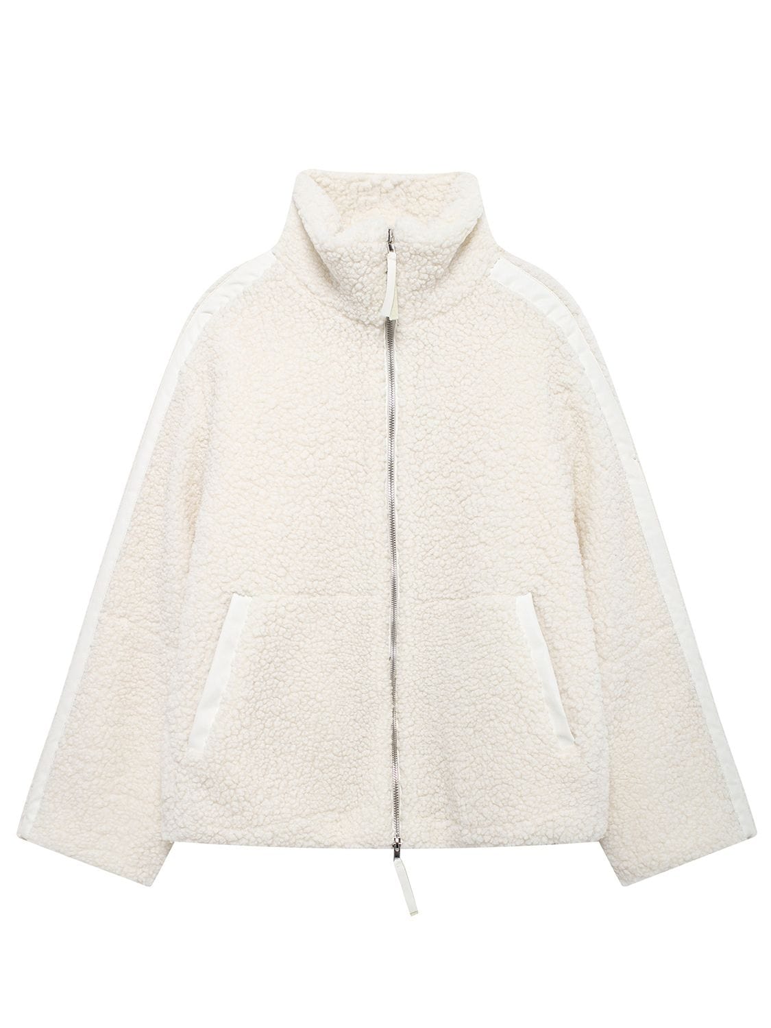 stylub Zip Up Turtleneck Long Sleeve Plush Jacket