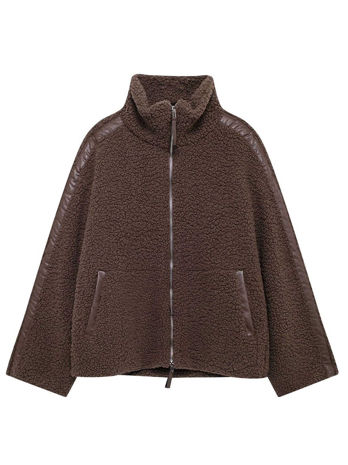 stylub Zip Up Turtleneck Long Sleeve Plush Jacket