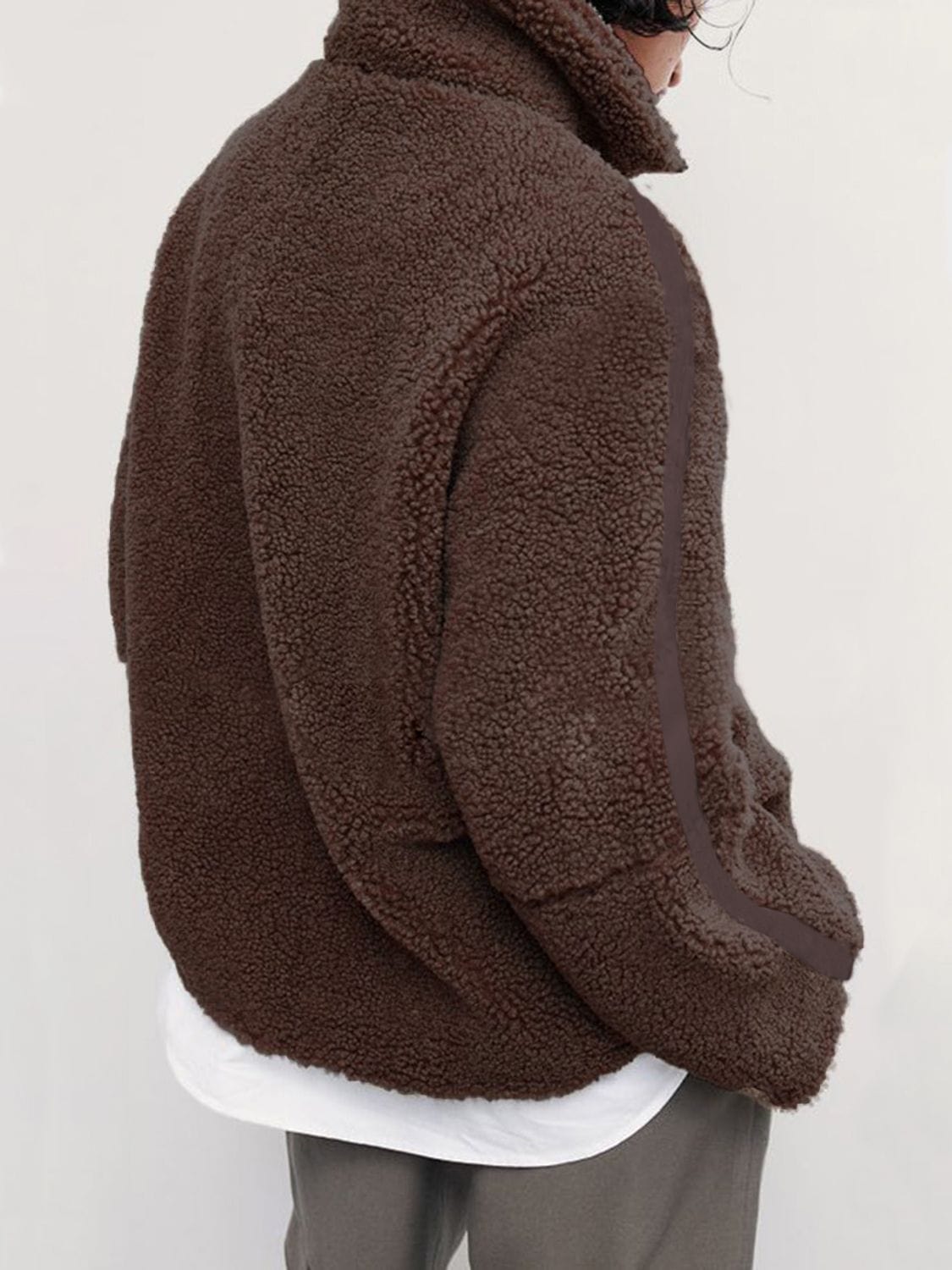 stylub Zip Up Turtleneck Long Sleeve Plush Jacket