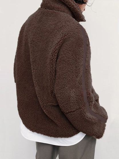 stylub Zip Up Turtleneck Long Sleeve Plush Jacket