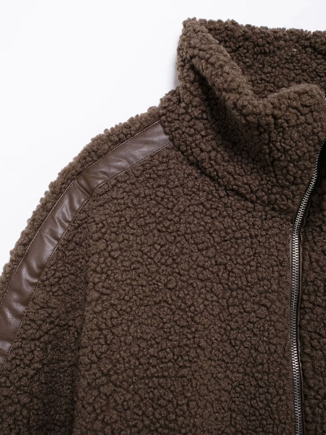 stylub Zip Up Turtleneck Long Sleeve Plush Jacket