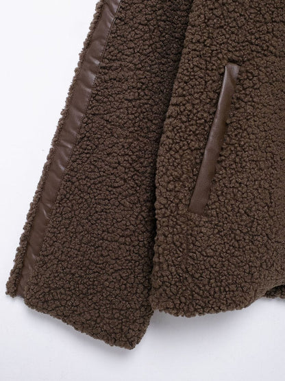 stylub Zip Up Turtleneck Long Sleeve Plush Jacket