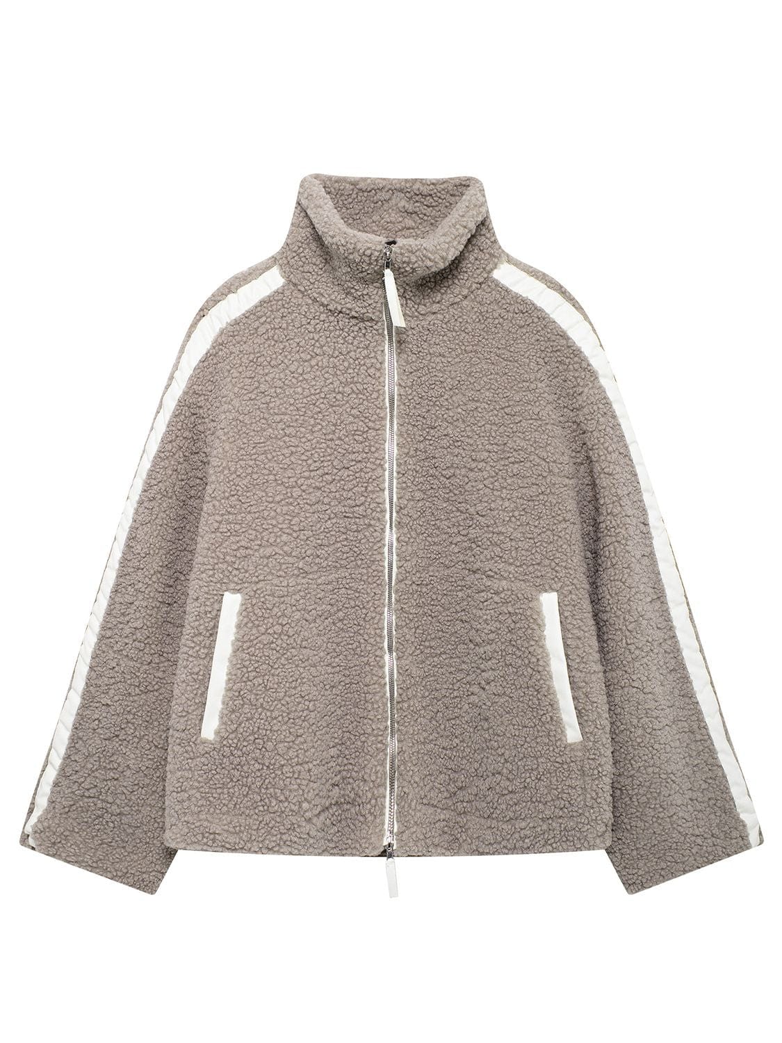 stylub Zip Up Turtleneck Long Sleeve Plush Jacket