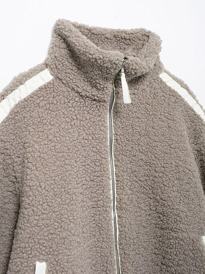 stylub Zip Up Turtleneck Long Sleeve Plush Jacket