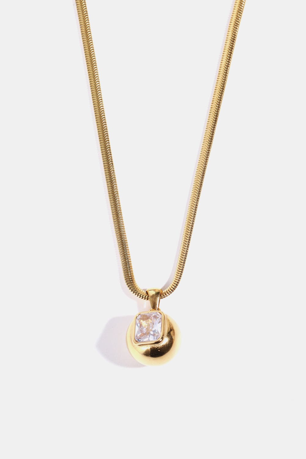 stylub Zircon 18K Gold-Plated Geometrical Shape Pendant Necklace