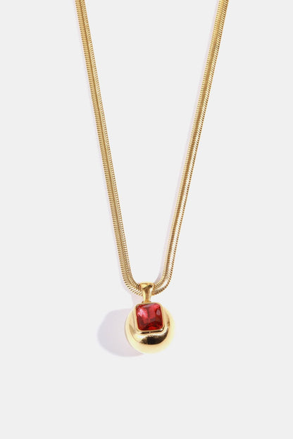 stylub Zircon 18K Gold-Plated Geometrical Shape Pendant Necklace