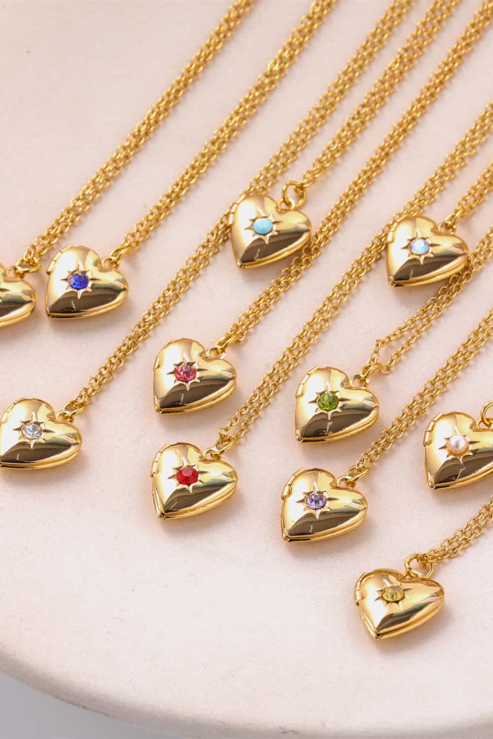 stylub Zircon Heart Shape 14K Gold-Plated Pendant Necklace