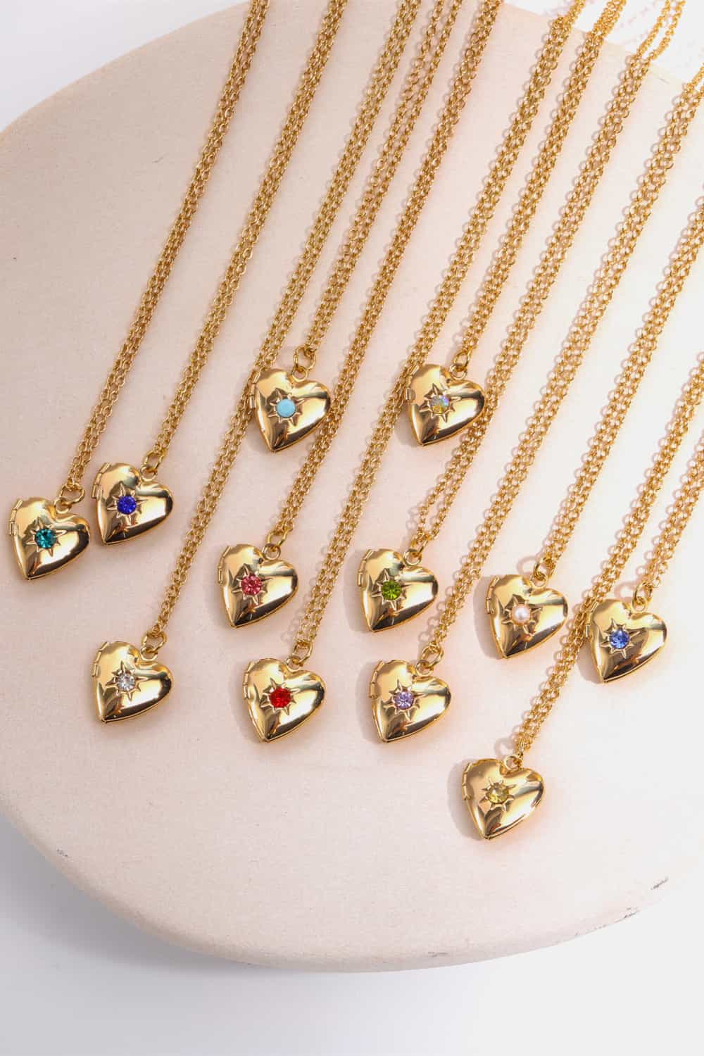 stylub Zircon Heart Shape 14K Gold-Plated Pendant Necklace