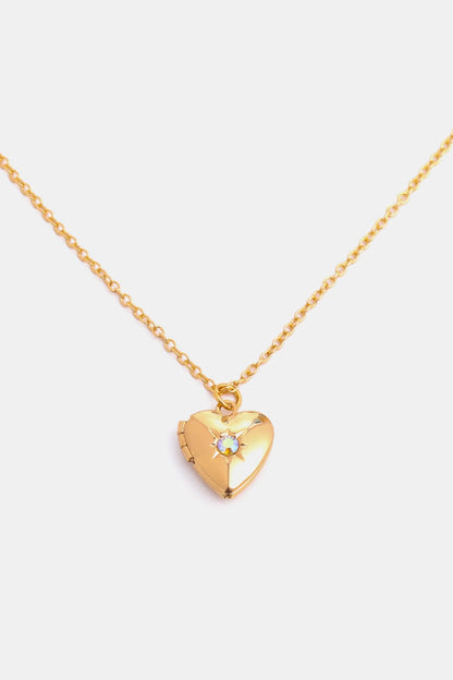 stylub Zircon Heart Shape 14K Gold-Plated Pendant Necklace