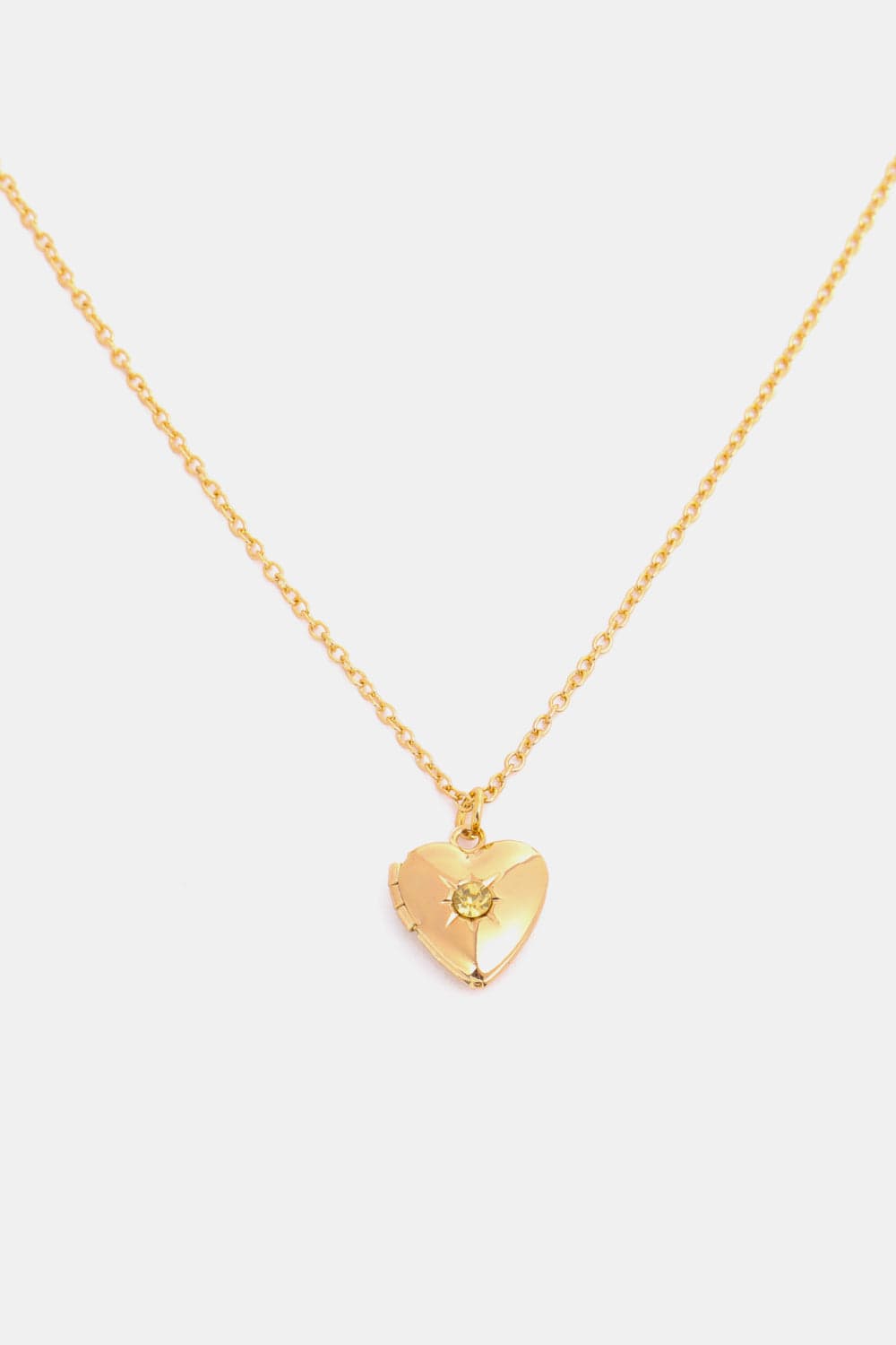 stylub Zircon Heart Shape 14K Gold-Plated Pendant Necklace