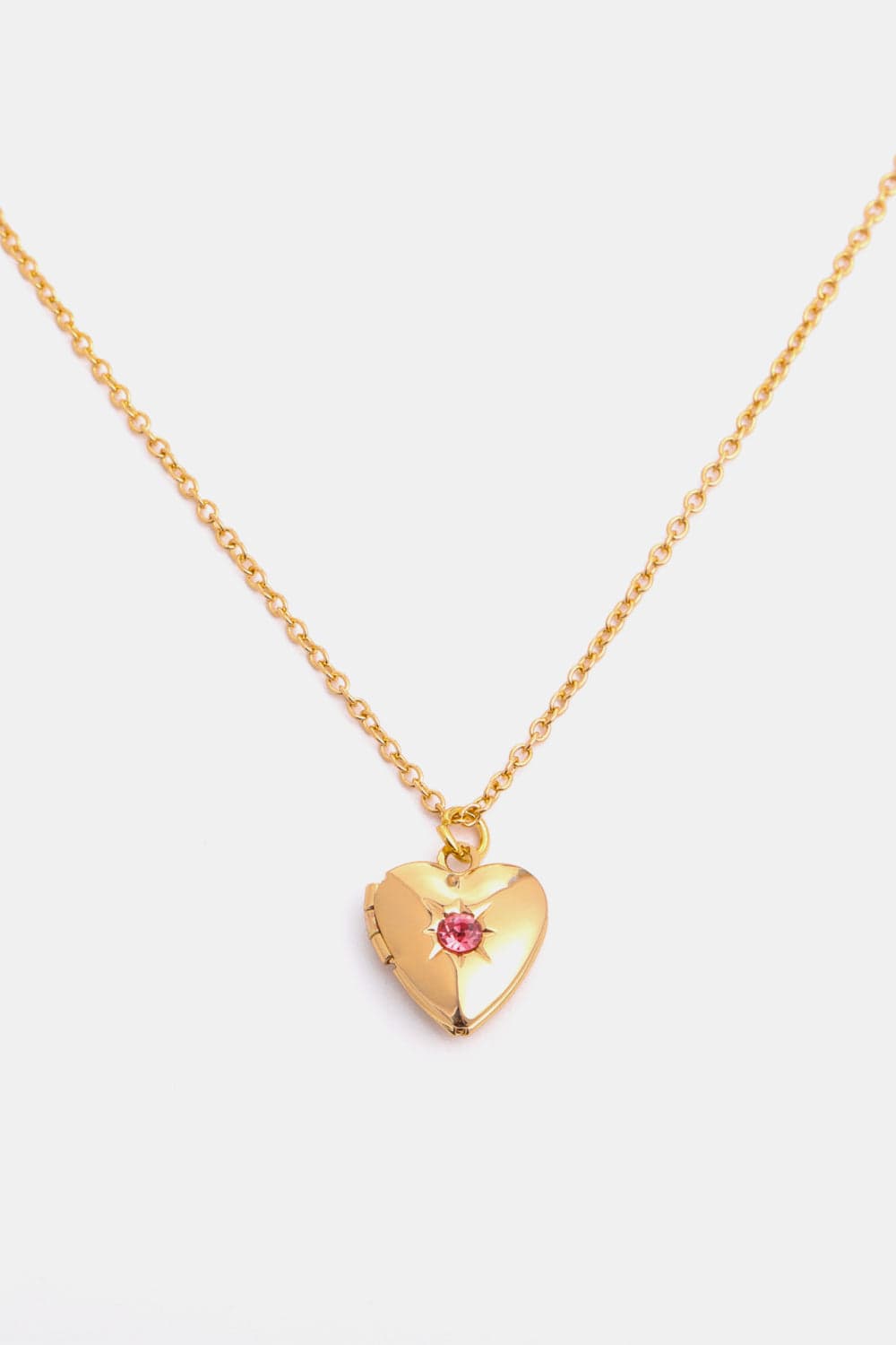 stylub Zircon Heart Shape 14K Gold-Plated Pendant Necklace