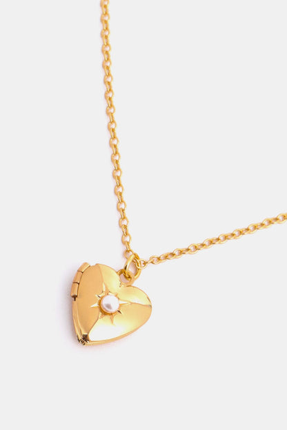 stylub Zircon Heart Shape 14K Gold-Plated Pendant Necklace