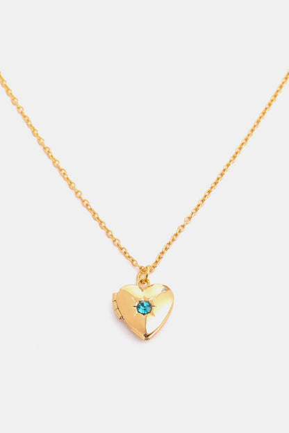 stylub Zircon Heart Shape 14K Gold-Plated Pendant Necklace