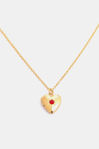 stylub Zircon Heart Shape 14K Gold-Plated Pendant Necklace