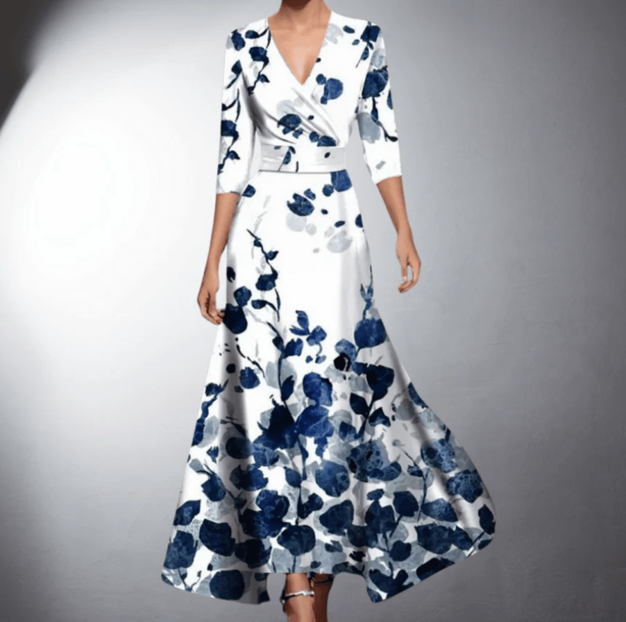 stylub Zoe - Classic Floral V-Neck Maxi Dress