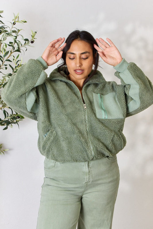 Trendsi Heimish Full Size Zip Up Collared Neck Jacket
