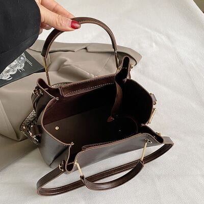 Trendsi PU Leather Large Tote Bag